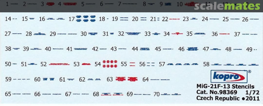Contents MiG-21F-13 Fishbed C Stencil Data 98369 Kopro