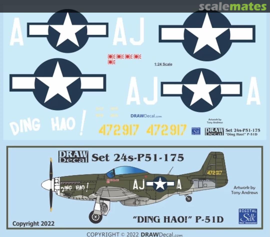 Boxart “DING HAO!” P-51D 24-P51-175 Draw Decal Boxart “DING HAO!” P-51D 24-P51-175 Draw Decal
