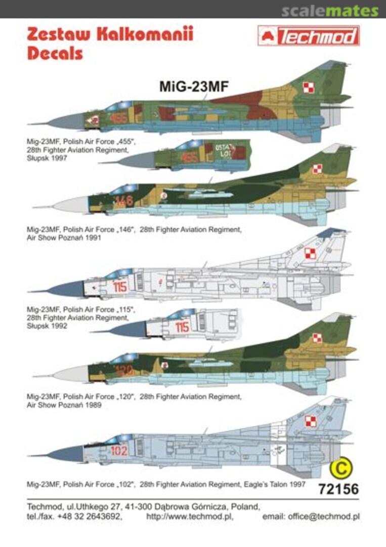 Boxart MiG-23MF 72156 Techmod Boxart MiG-23MF 72156 Techmod