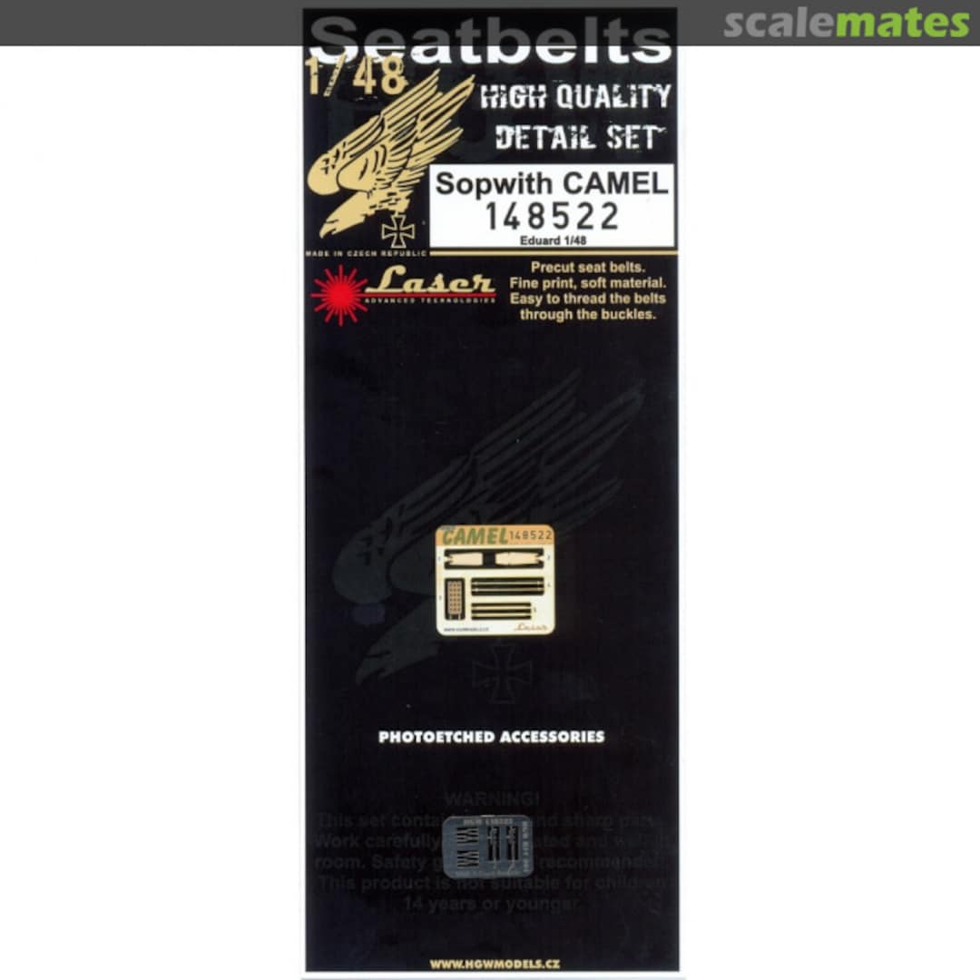 Boxart Sopwith Camel Seatbelts Set 148522 HGW Models Boxart Sopwith Camel Seatbelts Set 148522 HGW Models