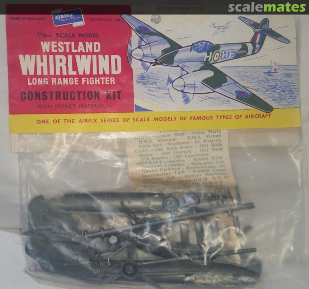 Boxart Westland Whirlwind Long Range Fighter 1406 Airfix Boxart Westland Whirlwind Long Range Fighter 1406 Airfix