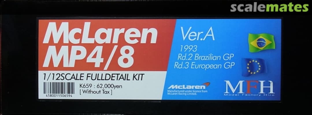 Boxart McLaren MP4/8 K-659 Model Factory Hiro Boxart McLaren MP4/8 K-659 Model Factory Hiro