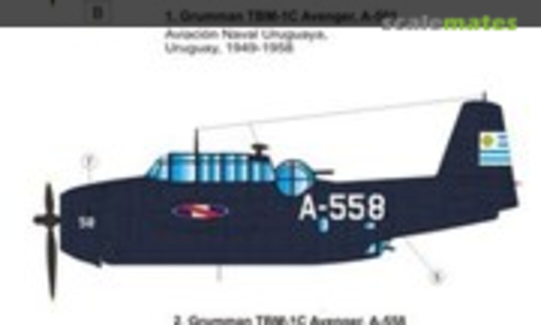 1:72 Grumman TBf.1C Avenger over Uruguay part II. 2 decal options for Hasegawa kit (LF Models C72220) C72220