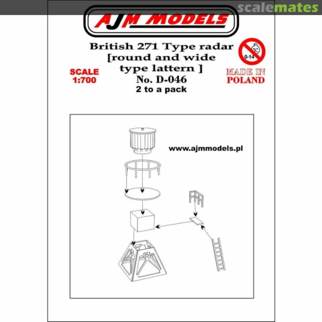 Boxart British 271 Type Radar (round and wide type lattern) D-046 AJM Models