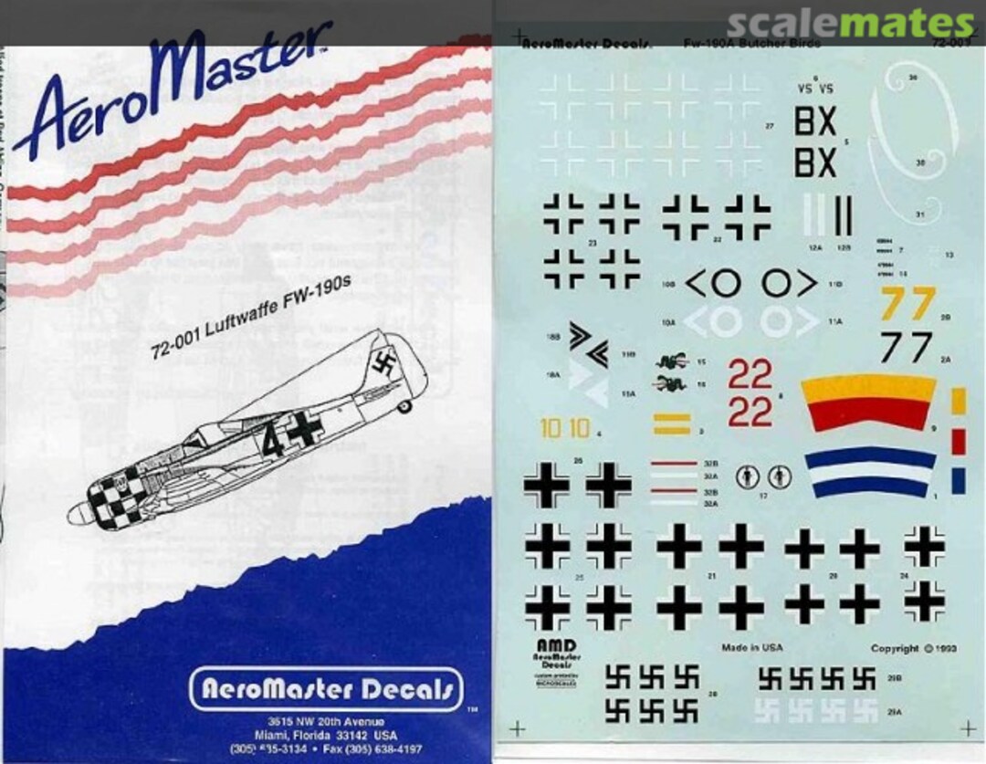 Boxart Luftwaffe Fw 190s 72-001 AeroMaster Boxart Luftwaffe Fw 190s 72-001 AeroMaster