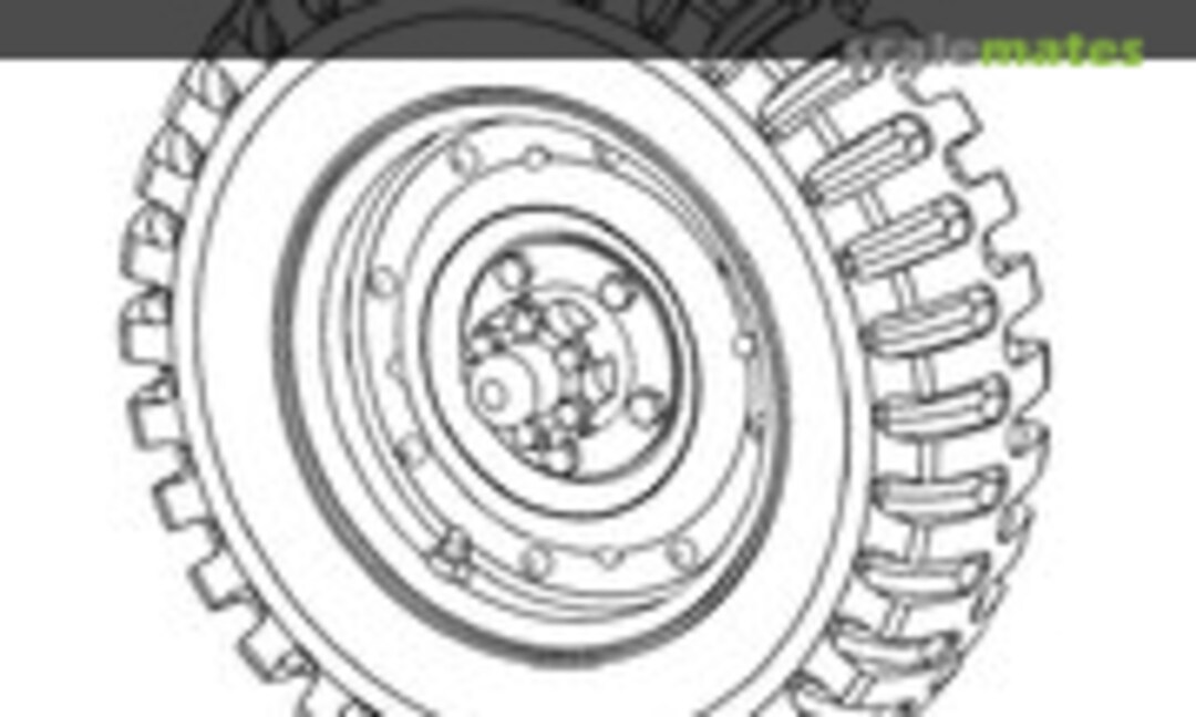 1:35 Jeep Willy's wheel set - standard tyre (U3D )