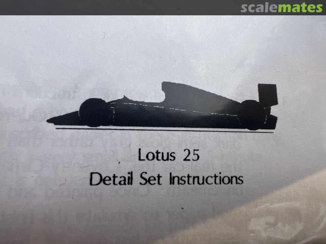 Boxart Lotus 25 Detail Set Thunder Valley Miniatures Boxart Lotus 25 Detail Set Thunder Valley Miniatures