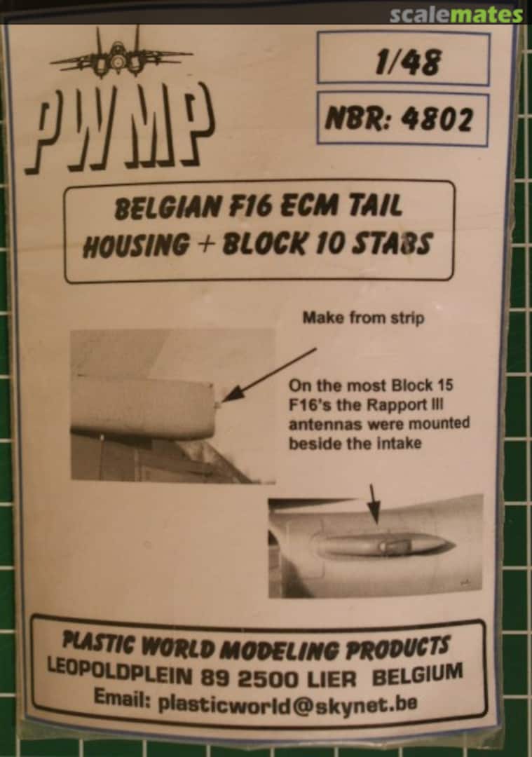 Boxart Belgian F16 ECM Tail Housing + Block 10 Stabs 4802 PWMP Boxart Belgian F16 ECM Tail Housing + Block 10 Stabs 4802 PWMP