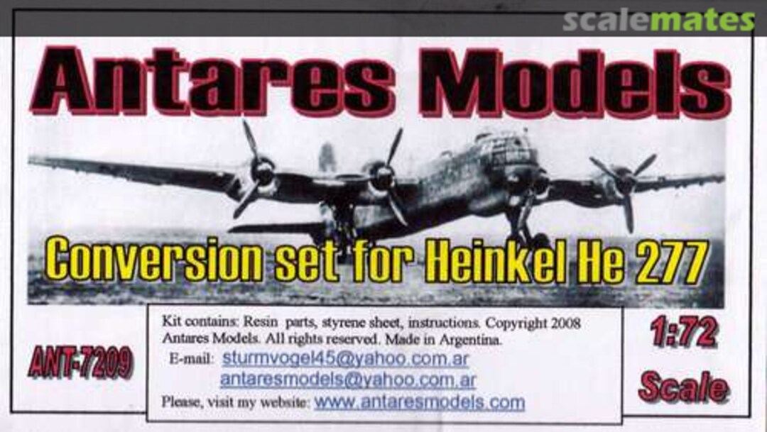 Boxart Heinkel He 277 ANT-7209 Antares Models Boxart Heinkel He 277 ANT-7209 Antares Models