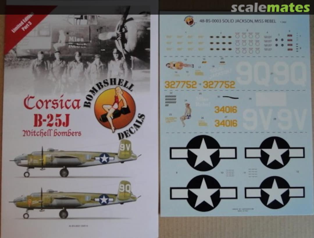 Boxart Corsica B-25J Mitchell Bombers pt. 3 48-BS-0003 Bombshell Decals Boxart Corsica B-25J Mitchell Bombers pt. 3 48-BS-0003 Bombshell Decals