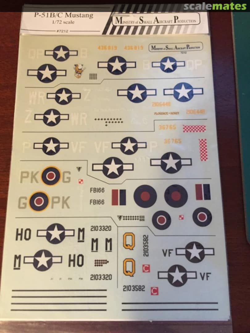 Boxart P-51B/C Mustang 7212 Ministry of Small Aircraft Production Boxart P-51B/C Mustang 7212 Ministry of Small Aircraft Production