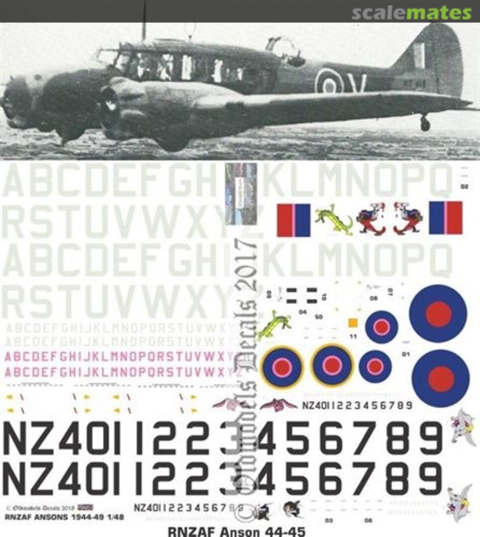 Boxart RNZAF Ansons 1944-45 OMD0785 Oldmodels Decals Boxart RNZAF Ansons 1944-45 OMD0785 Oldmodels Decals