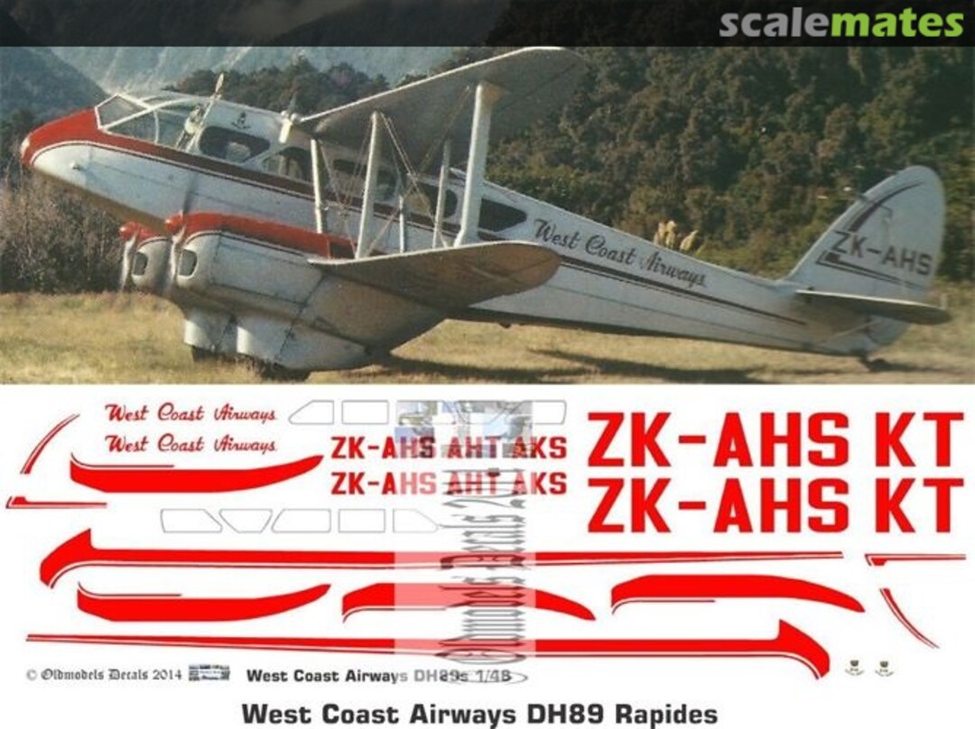 Boxart West Coast Airways DH89 OMD0431 Oldmodels Decals Boxart West Coast Airways DH89 OMD0431 Oldmodels Decals