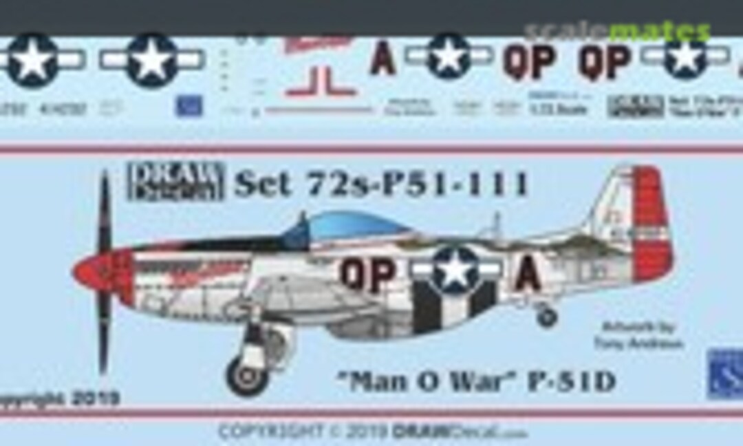1:72 “Man O’ War” P-51D (Draw Decal 72-P51-111) 72-P51-111