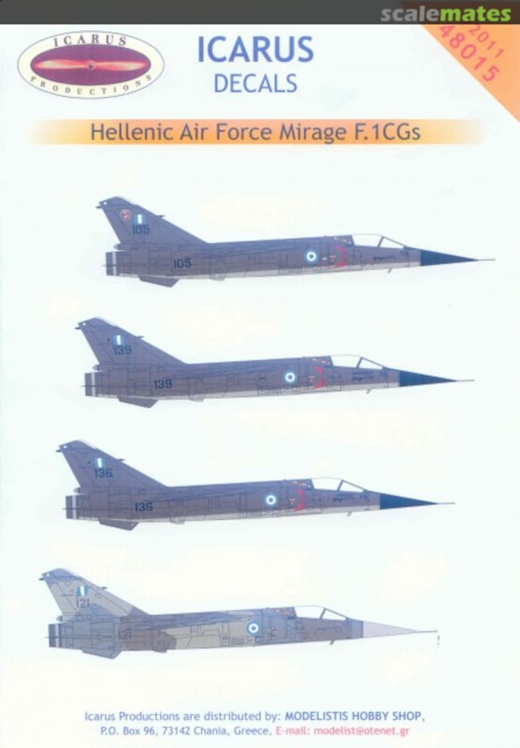 Boxart Hellenic Air Force Mirage F.1CGs 72011 Icarus Productions Boxart Hellenic Air Force Mirage F.1CGs 72011 Icarus Productions