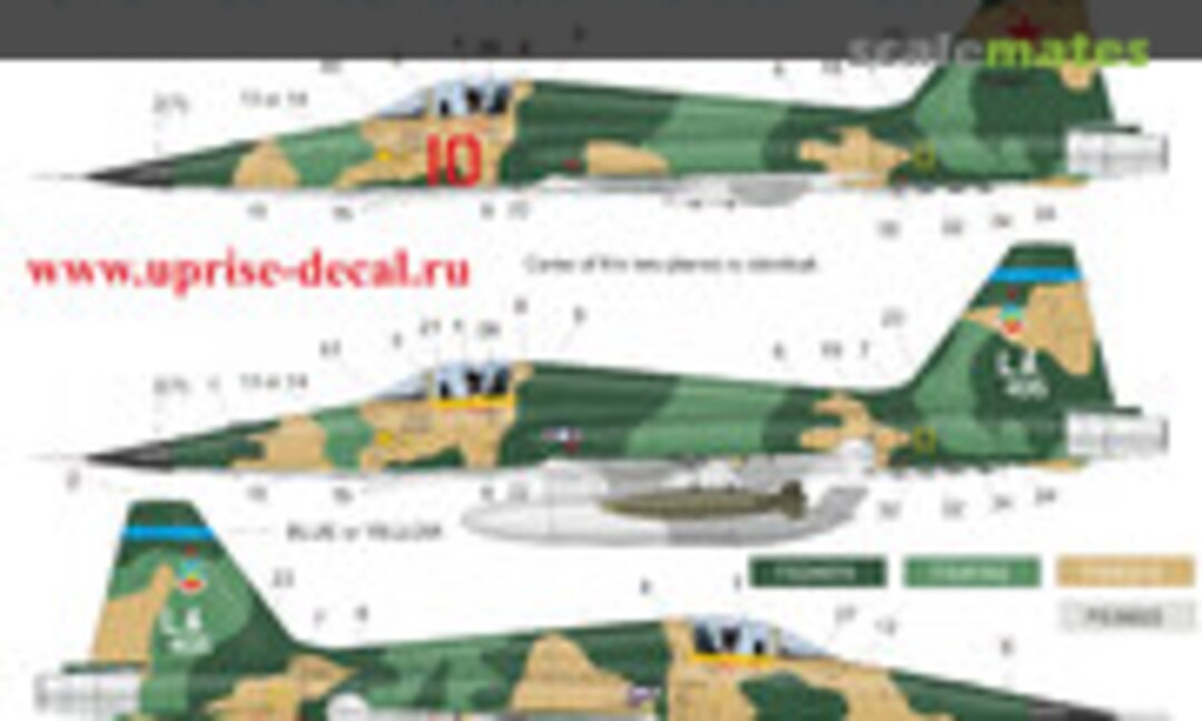 1:72 F-5E Tiger-2 USAF (SEA Camo) and USSR Test (1975), FFA (Free Film Ability) (UpRise Decal UR7293) UR7293