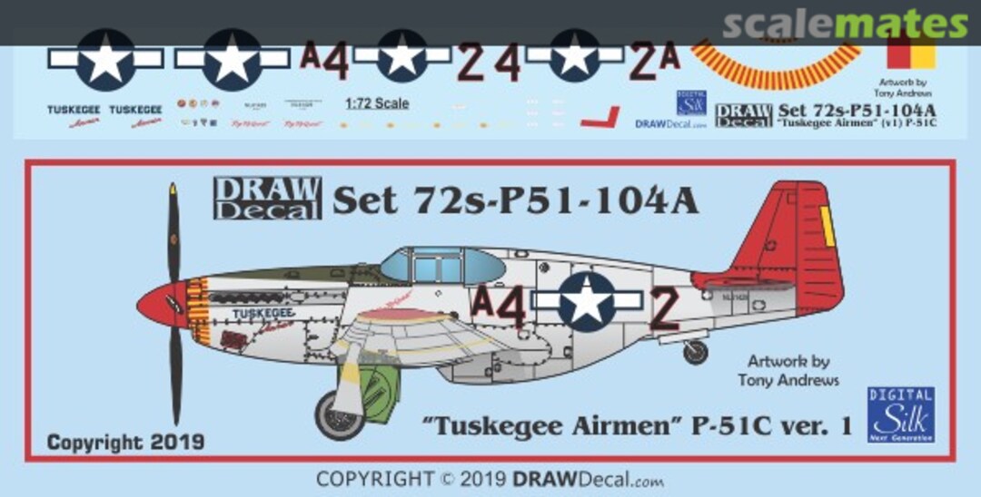 Boxart “Tuskegee Airmen” P-51C ver. I 72-P51-104A Draw Decal Boxart “Tuskegee Airmen” P-51C ver. I 72-P51-104A Draw Decal