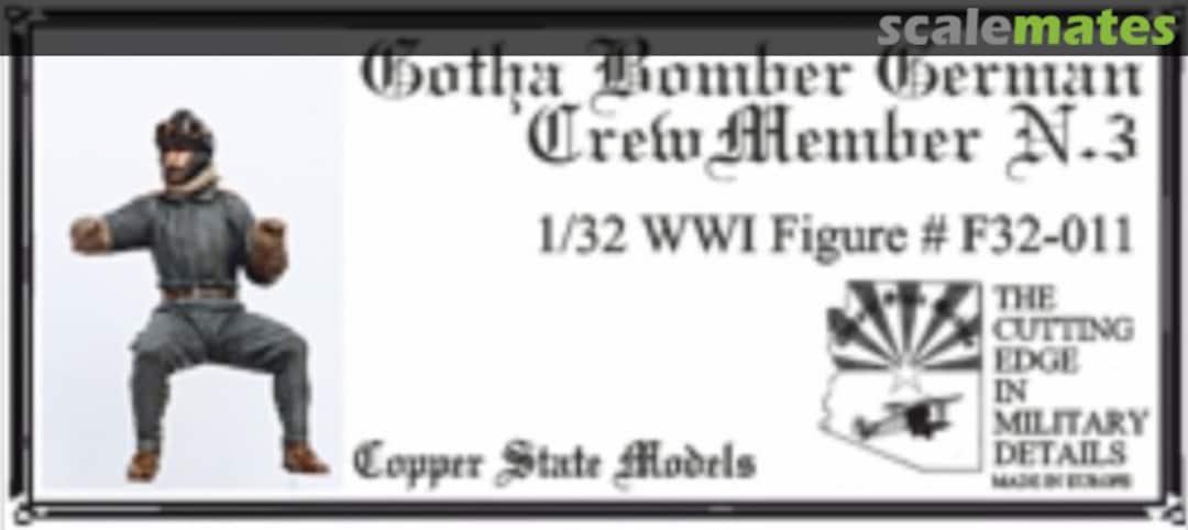 Boxart Gotha Bomber German Crew Member N.3 F32-011 Copper State Models Boxart Gotha Bomber German Crew Member N.3 F32-011 Copper State Models