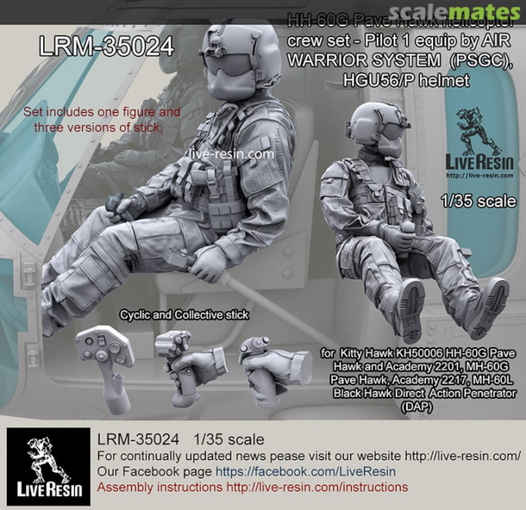 Boxart HH-60G Pave Hawk helicopter crew set - Pilot 1 LRM 35024 Live Resin Boxart HH-60G Pave Hawk helicopter crew set - Pilot 1 LRM 35024 Live Resin