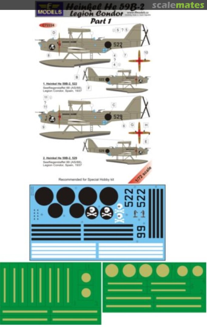 Boxart Heinkel He.59B-2 Legion Condor Part 1. 2 Decal options C72224 LF Models