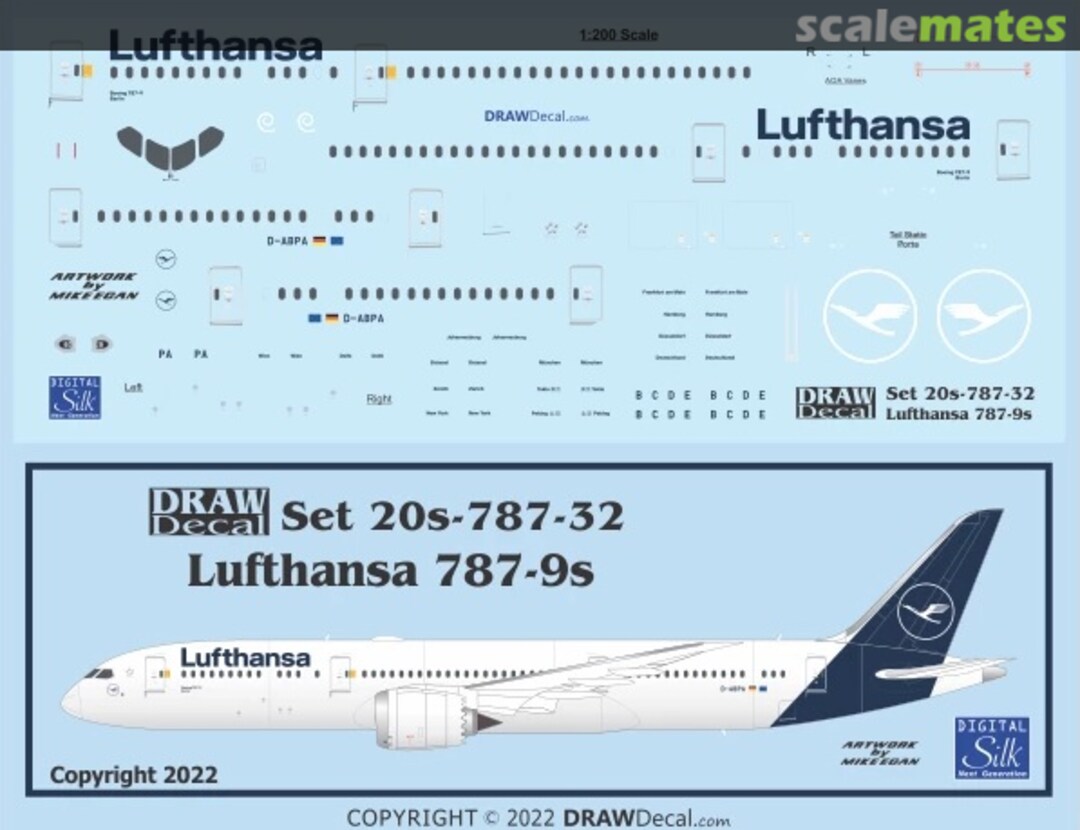 Boxart Lufthansa 787-9s 20-787-32 Draw Decal Boxart Lufthansa 787-9s 20-787-32 Draw Decal