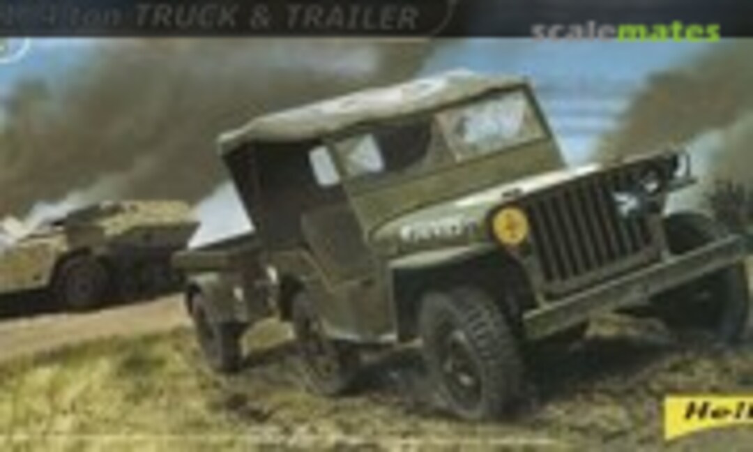 1:35 US 1/4 Ton Truck &amp; trailer (Heller 81105)