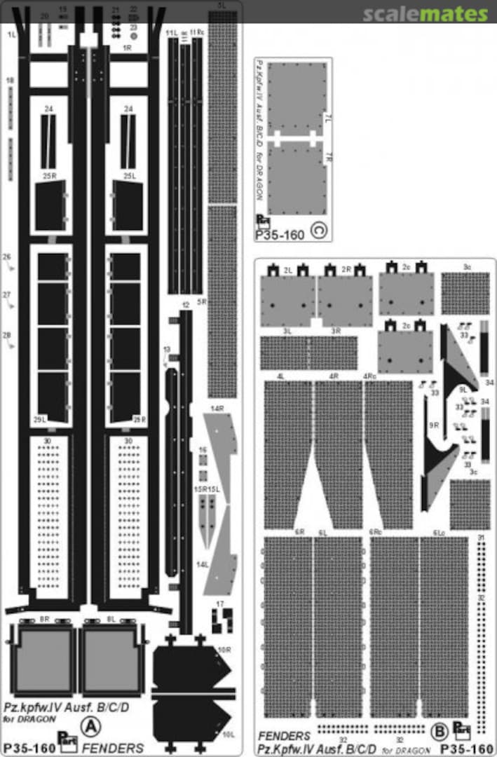 Boxart Pz.Kpfw.IV Ausf. B/C/D fenders P35-160 Part Boxart Pz.Kpfw.IV Ausf. B/C/D fenders P35-160 Part