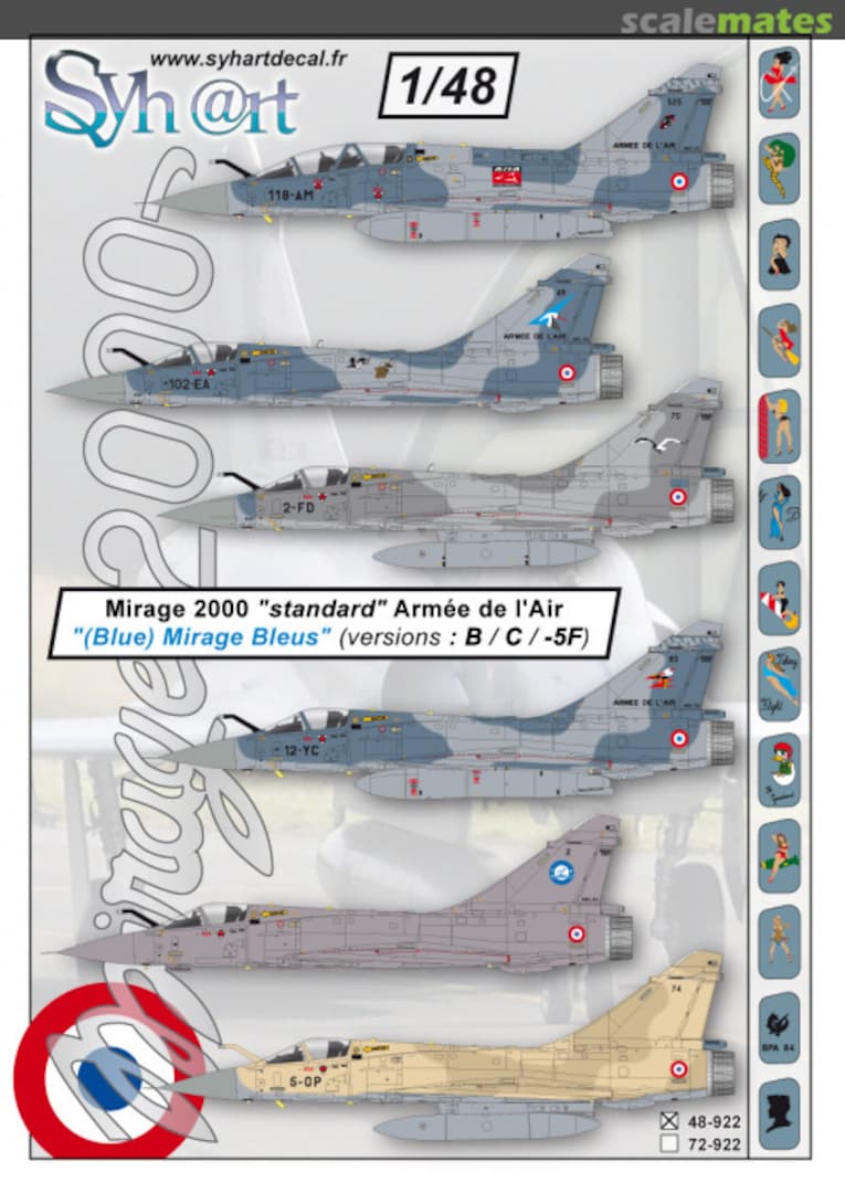 Boxart Mirage 2000 "standard" (Blue versions : B/C/-5F) Armée de l'Air 48-922 Syhart Boxart Mirage 2000 "standard" (Blue versions : B/C/-5F) Armée de l'Air 48-922 Syhart