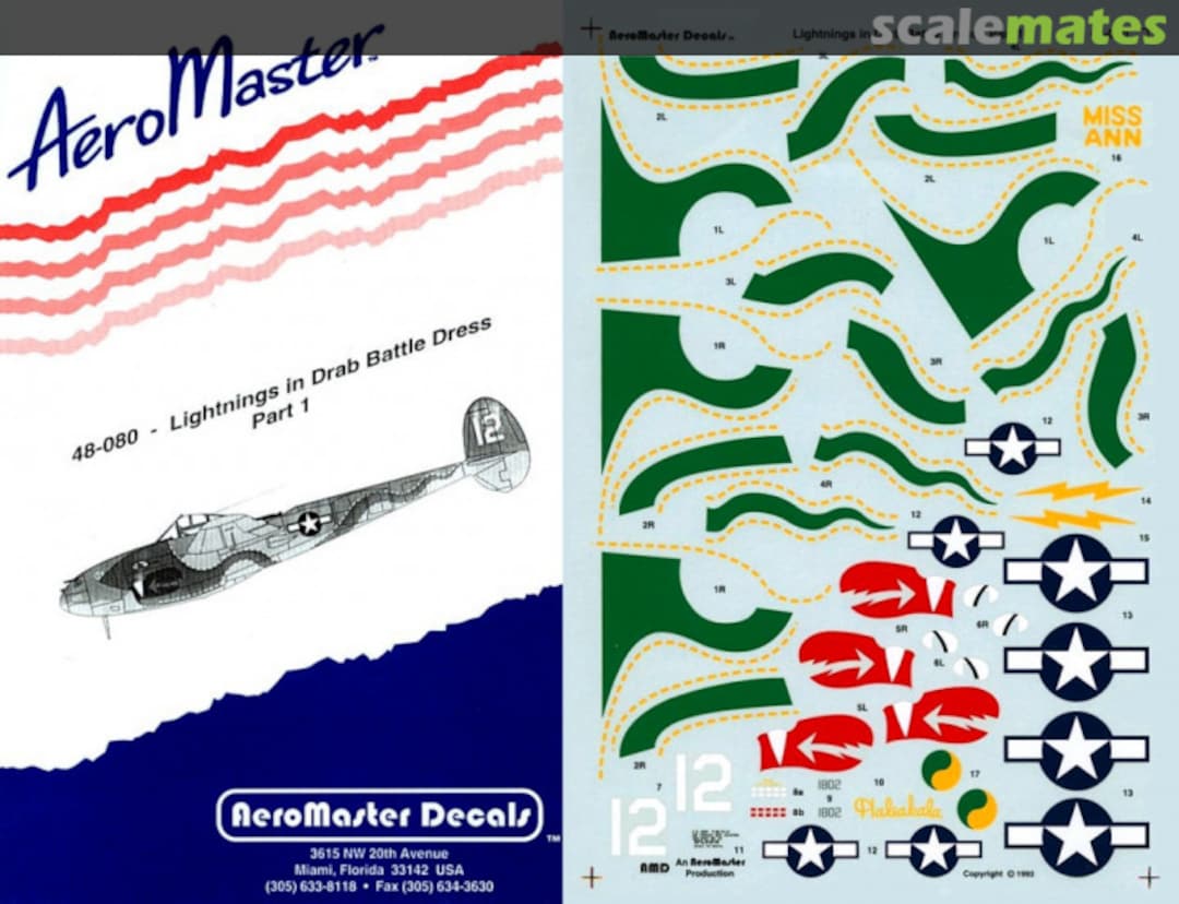 Boxart Lightnings in Drab Battle Dress 48-080 AeroMaster Boxart Lightnings in Drab Battle Dress 48-080 AeroMaster