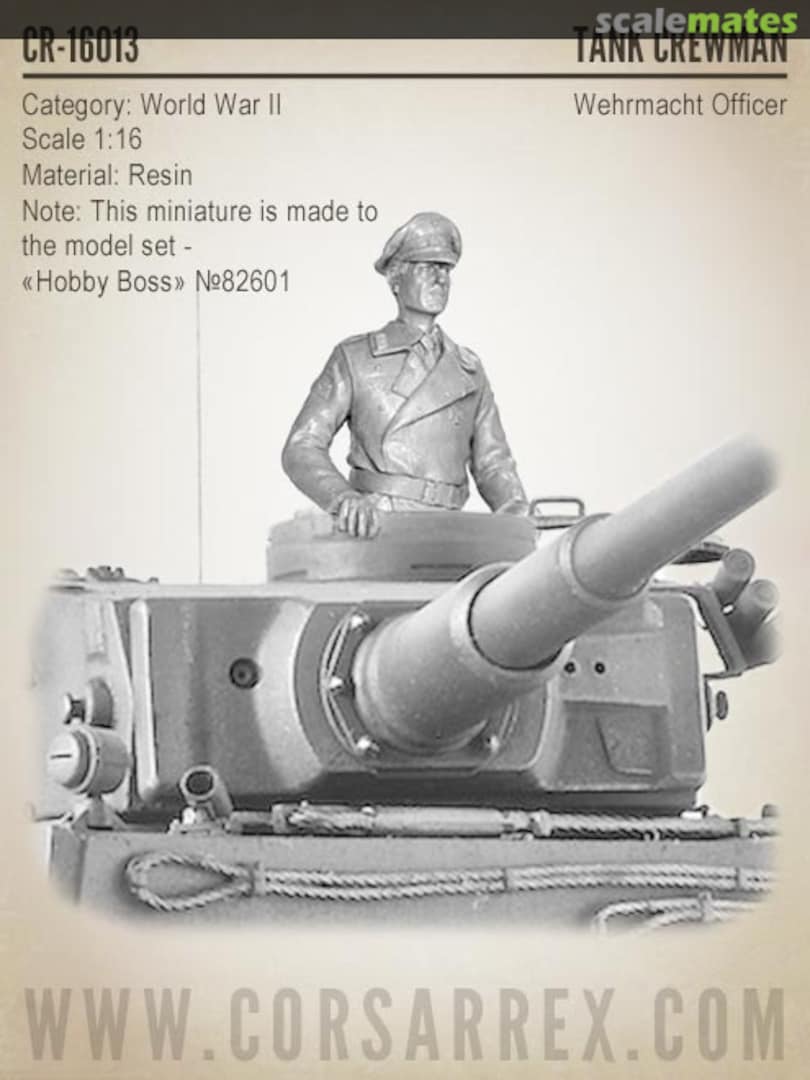 Boxart TANK CREWMAN. Wehrmacht Officer. Corsar Rex CR-16013 CR-16013 Corsar Rex Boxart TANK CREWMAN. Wehrmacht Officer. Corsar Rex CR-16013 CR-16013 Corsar Rex
