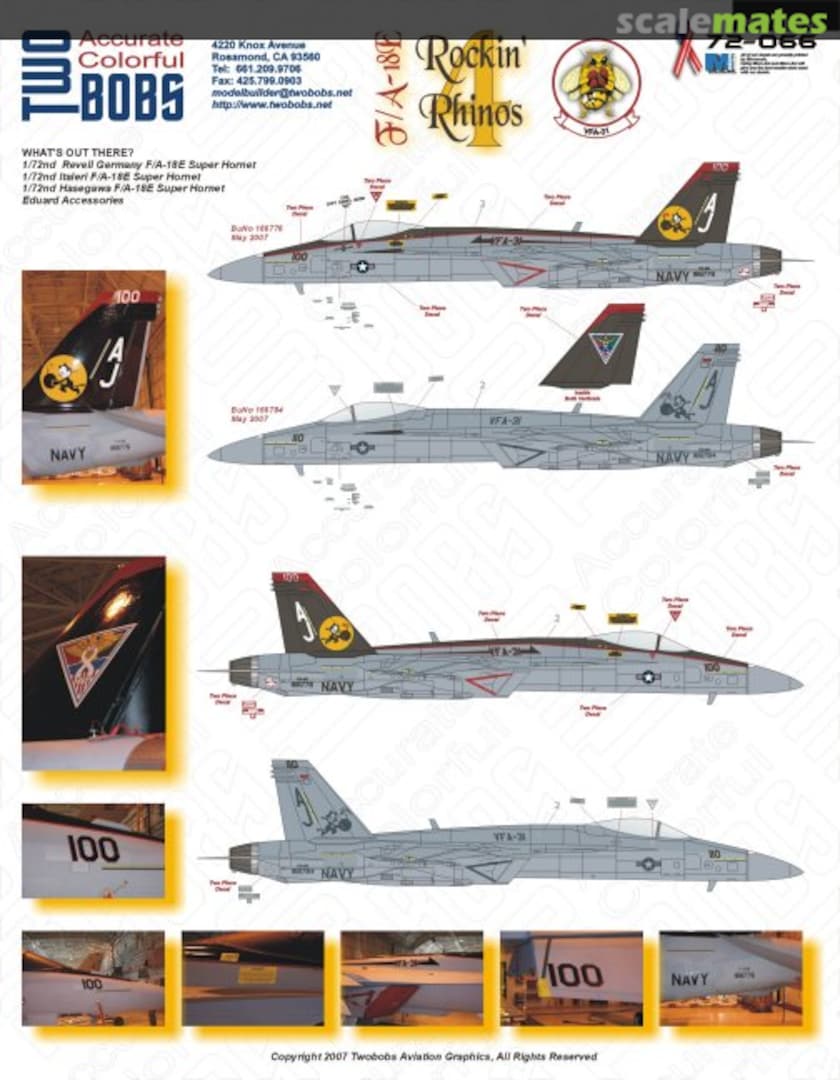 Boxart F/A-18E Rockin' Rhinos 4 VFA-31 72-066 TwoBobs Aviation Graphics Boxart F/A-18E Rockin' Rhinos 4 VFA-31 72-066 TwoBobs Aviation Graphics