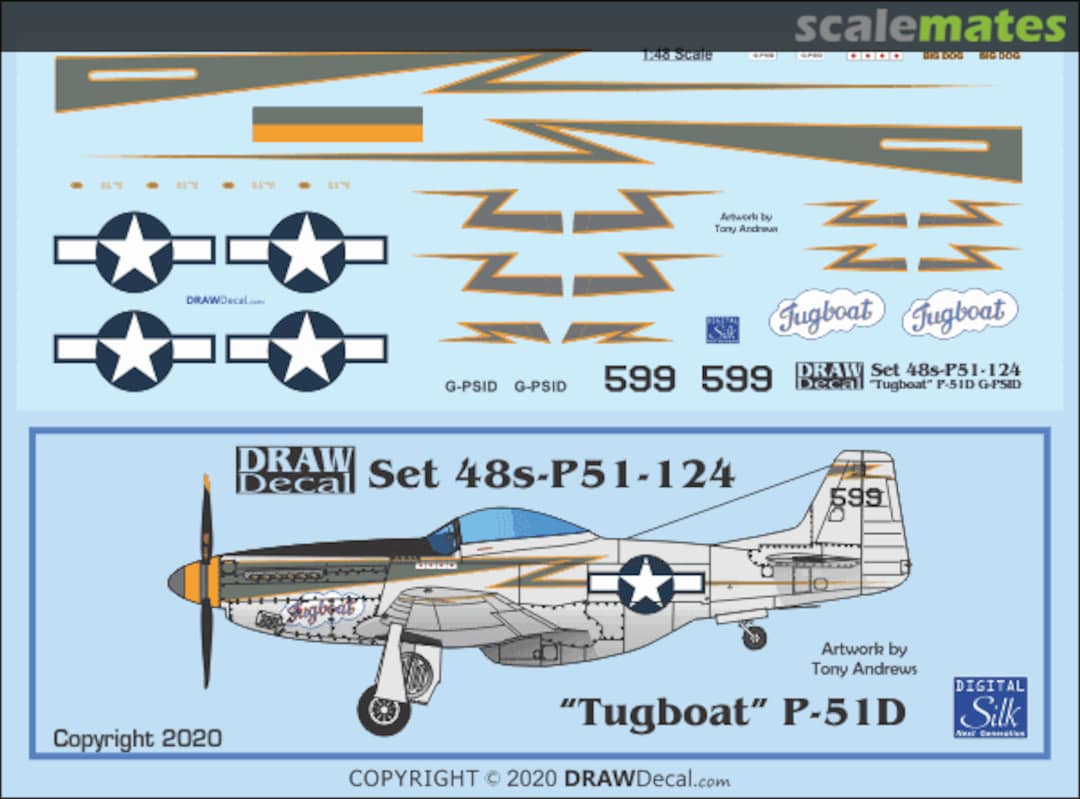 Boxart "Tugboat" P-51D G-PSID 48-P51-124 Draw Decal Boxart "Tugboat" P-51D G-PSID 48-P51-124 Draw Decal