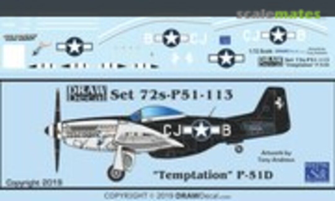 1:72 “Temptation” P-51D (Draw Decal 72-P51-113) 72-P51-113