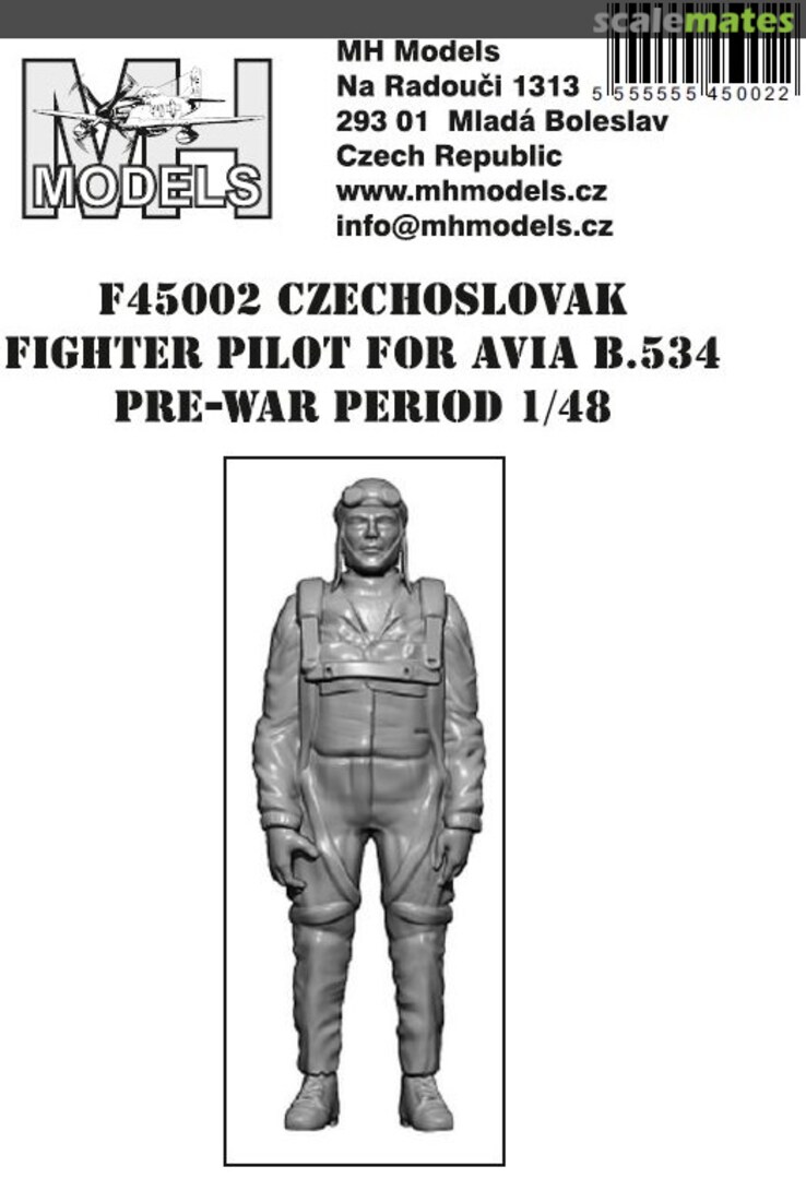 Boxart Czechoslovak fighter pilot for Avia B.534 Pre-War period F45002 MH Models Boxart Czechoslovak fighter pilot for Avia B.534 Pre-War period F45002 MH Models
