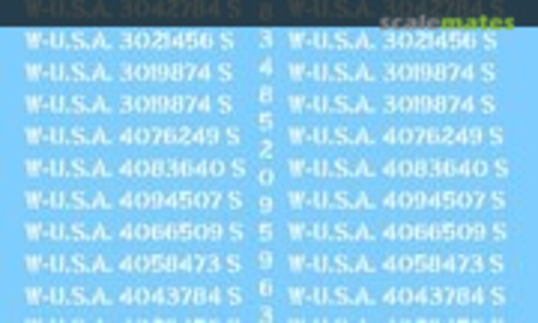 1:35 Vehicle specific US registration codes (stencil style) (Archer AR35055W) AR35055W