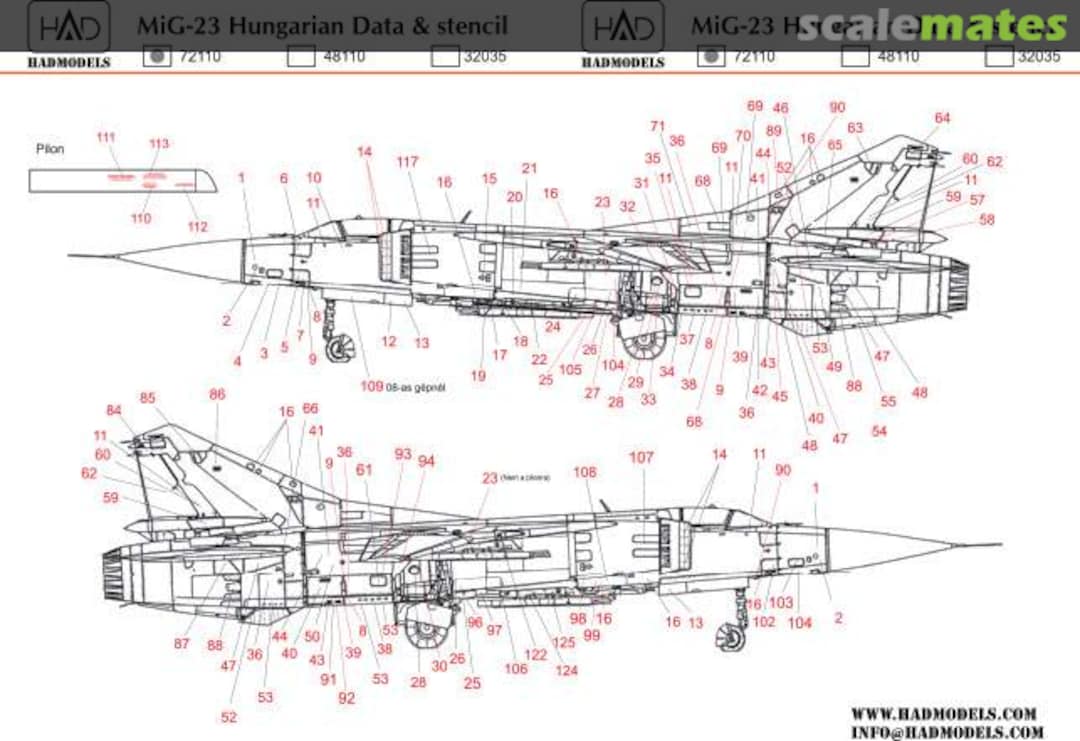 Boxart MiG-23 Hungarian Data & Stencil 72110 HADmodels Boxart MiG-23 Hungarian Data & Stencil 72110 HADmodels