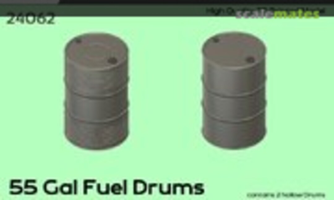 1:24 55 Gal Fuel Drums (2pc) (C3D Resin Miniatures 24062) 24062