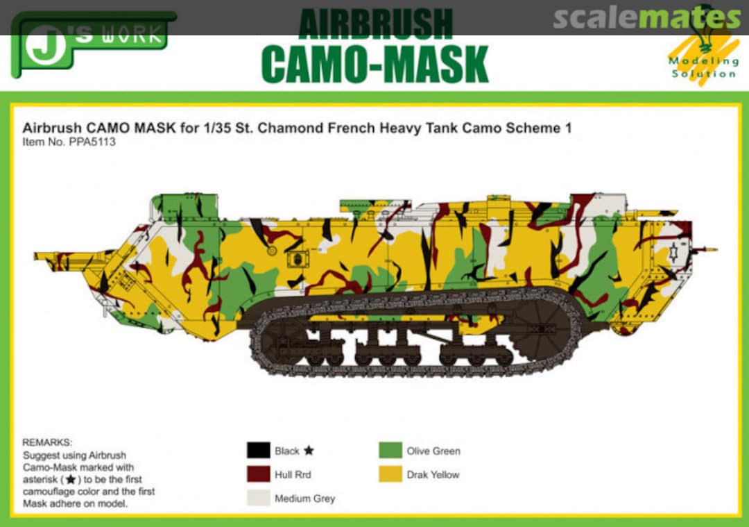 Boxart CAMO-MASK St. Chamond Camo Scheme 1 PPA5113 J's Work Boxart CAMO-MASK St. Chamond Camo Scheme 1 PPA5113 J's Work