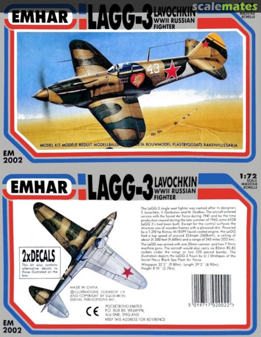 Boxart LaGG-3 Lavochkin WWII Russian Fighter EM2002 EMHAR Boxart LaGG-3 Lavochkin WWII Russian Fighter EM2002 EMHAR