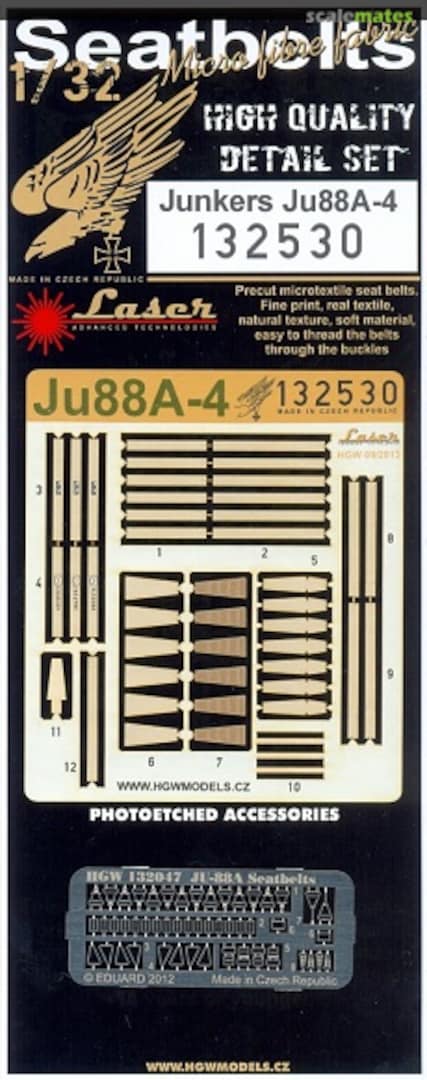 Boxart Junkers Ju88A-4 Seatbelts - Revell - 132530 HGW Models Boxart Junkers Ju88A-4 Seatbelts - Revell - 132530 HGW Models