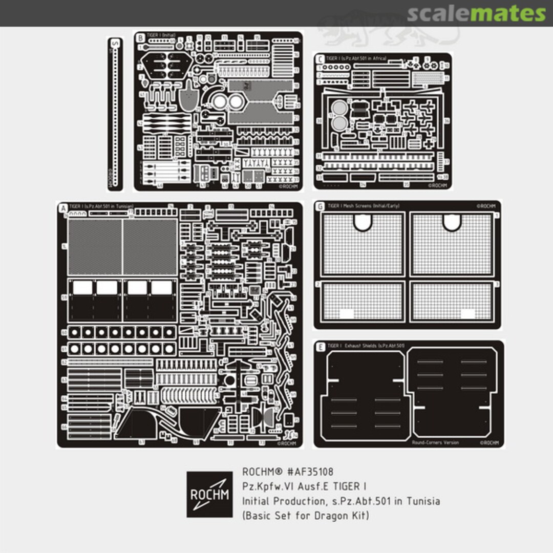 Boxart Pz.Kpfw.VI Ausf.E Tiger I Initial Production sPz.Abt.501 Basic Set AF35108 Rochm Boxart Pz.Kpfw.VI Ausf.E Tiger I Initial Production sPz.Abt.501 Basic Set AF35108 Rochm