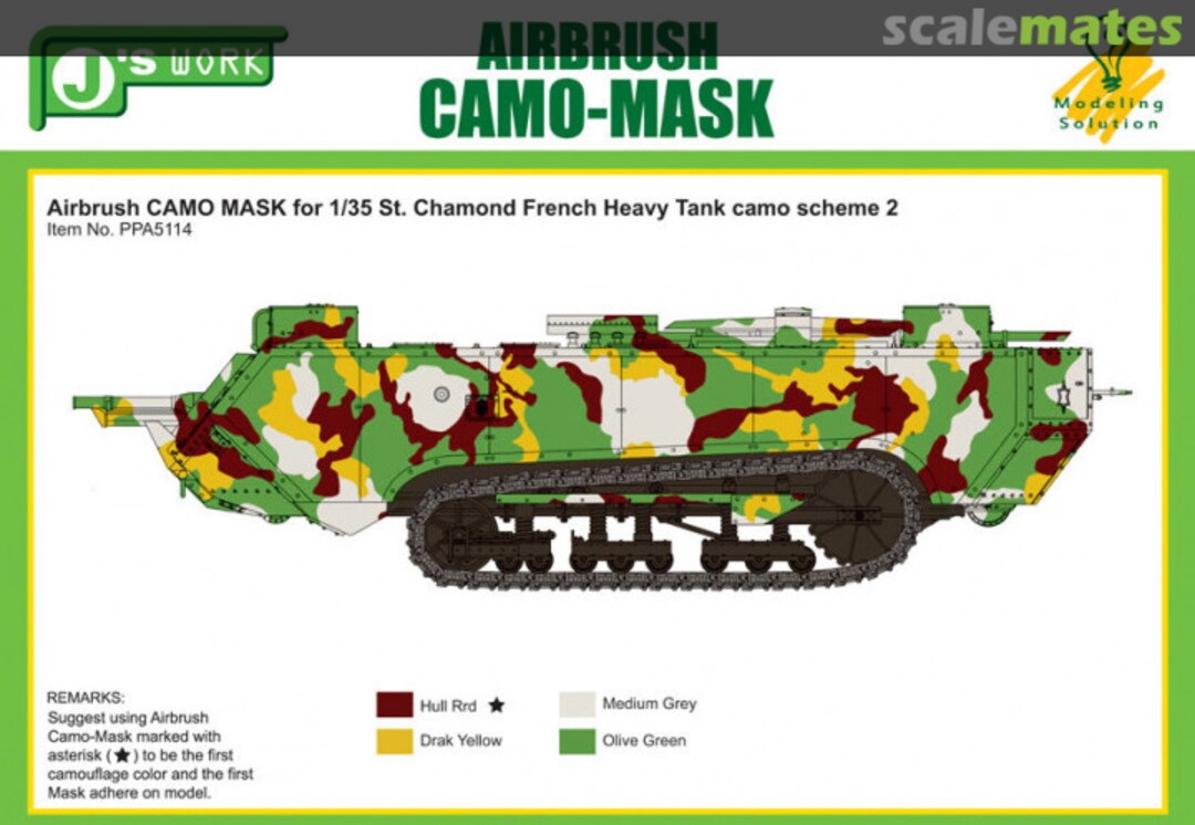 Boxart CAMO-MASK St. Chamond Camo Scheme 2 PPA5114 J's Work Boxart CAMO-MASK St. Chamond Camo Scheme 2 PPA5114 J's Work