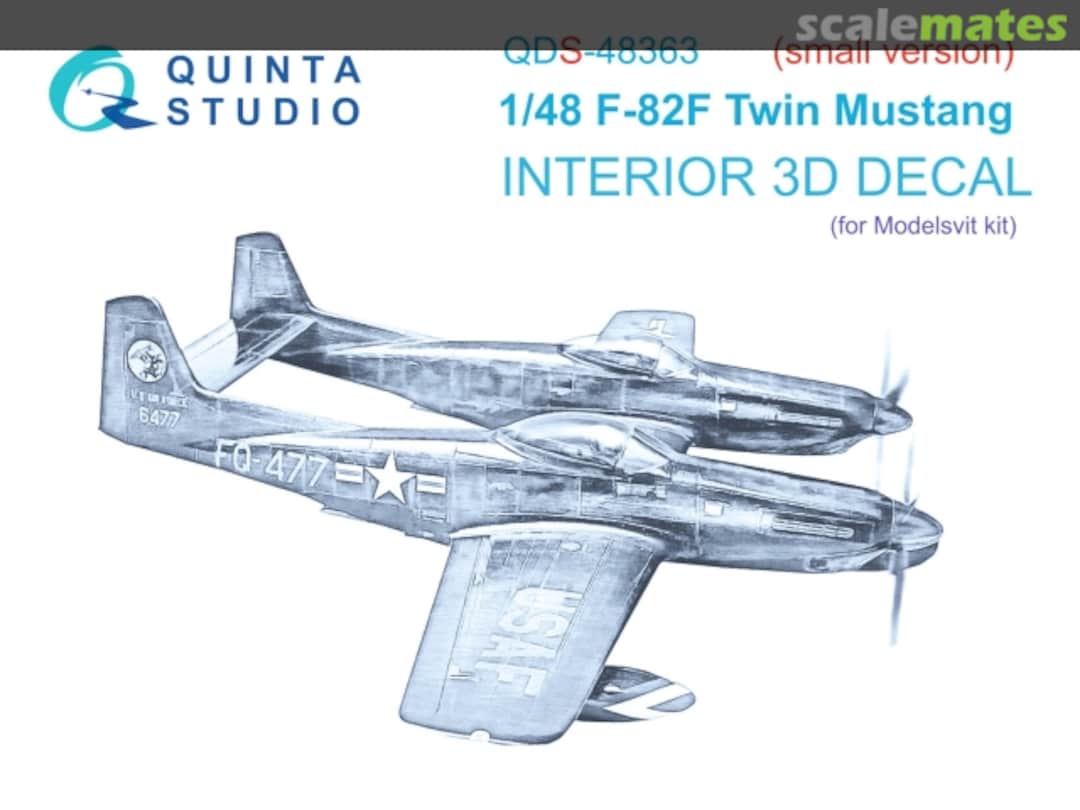 Boxart F-82F Twin Mustang interior 3D decals (small version) QDS-48363 Quinta Studio