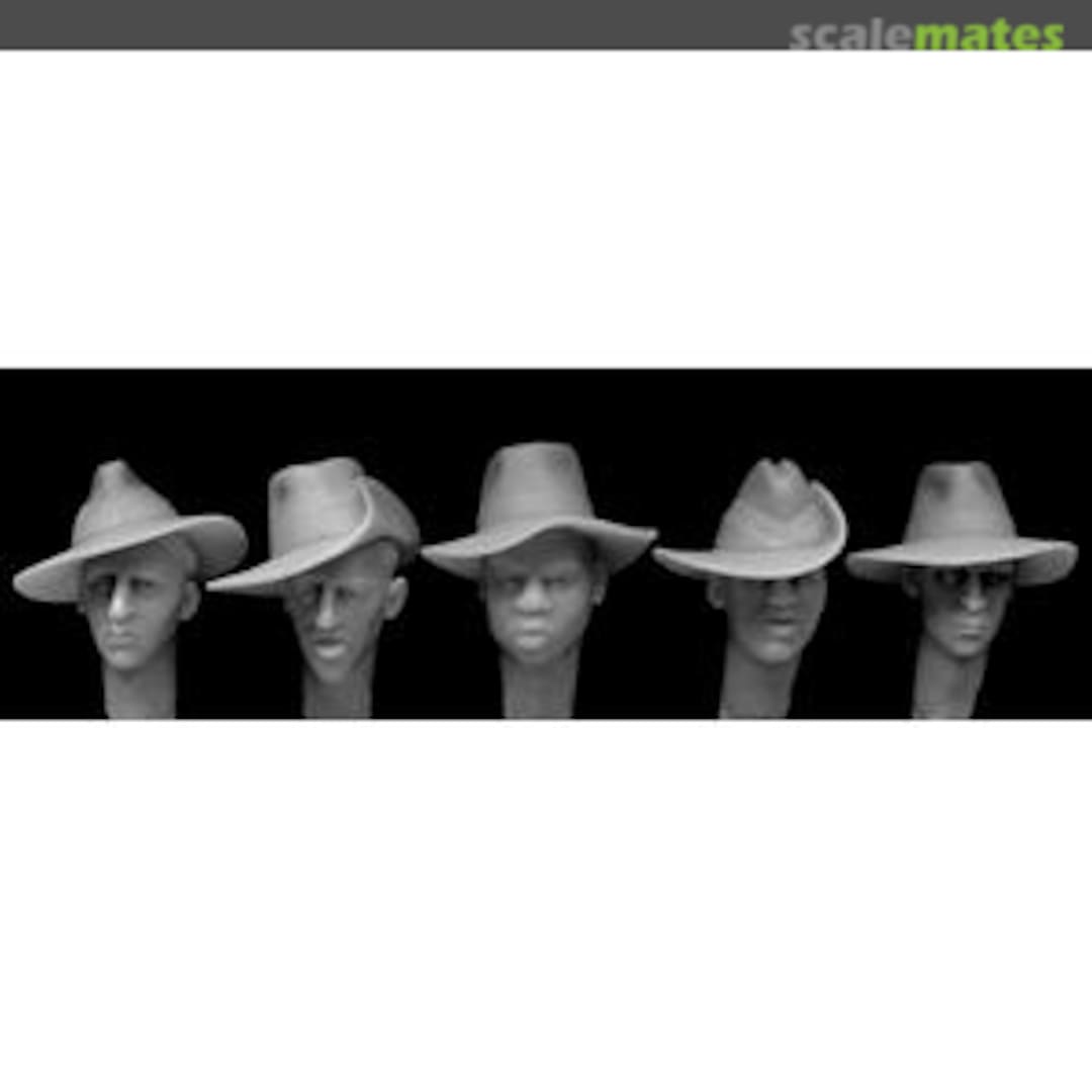 Boxart 5 heads with slouch hats (as used by both the British 14th Army in WW2 and Australians) HAH02 Hornet & Wolf Boxart 5 heads with slouch hats (as used by both the British 14th Army in WW2 and Australians) HAH02 Hornet & Wolf