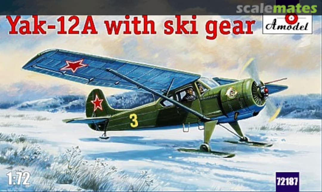 Boxart Yakovlev Yak-12A with Ski Gear 72187 Amodel Boxart Yakovlev Yak-12A with Ski Gear 72187 Amodel