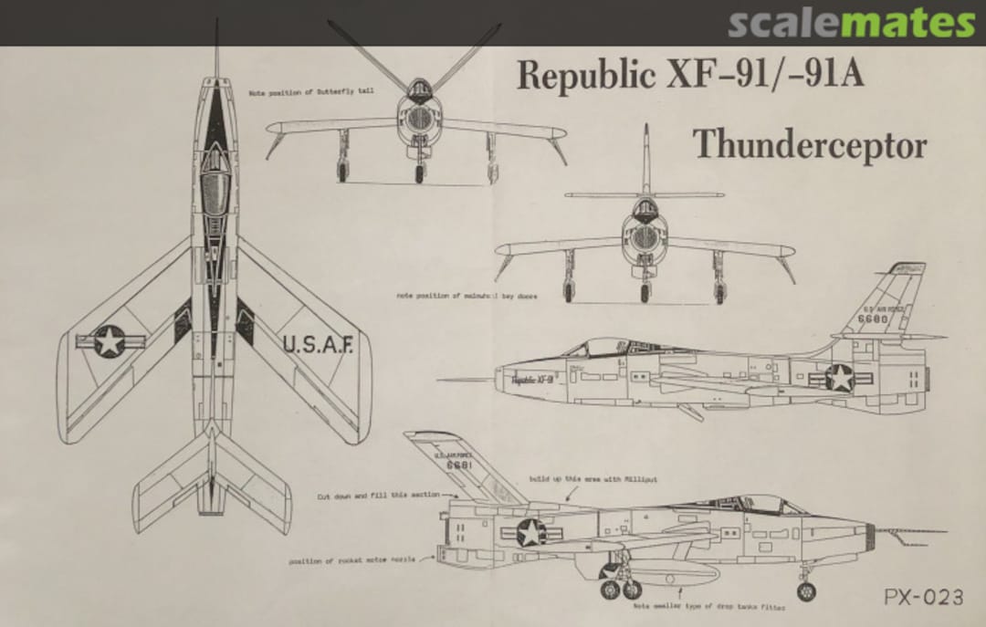 Boxart Republic XF-91/-91A Thunderceptor PX-023 Maintrack Models Boxart Republic XF-91/-91A Thunderceptor PX-023 Maintrack Models