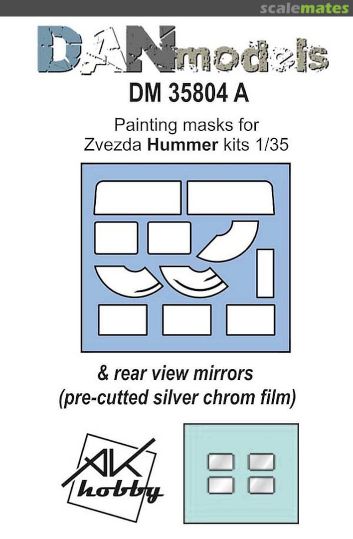 Boxart Painting masks and rear view mirrors for Hummer DM35804A DANmodels Boxart Painting masks and rear view mirrors for Hummer DM35804A DANmodels