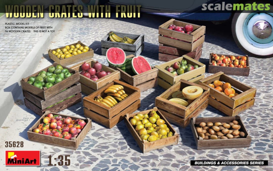 Boxart Wooden Crates with Fruit 35628 MiniArt
