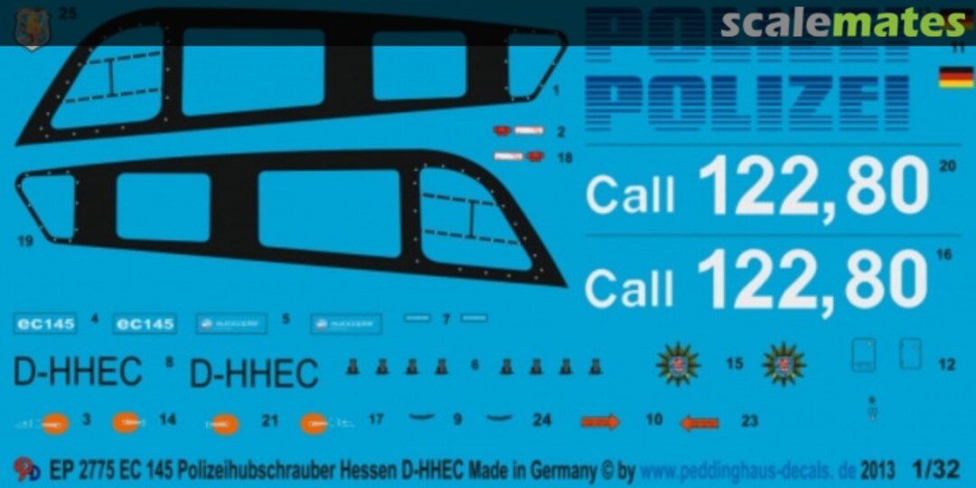 Boxart EC 145 Polizeihubschrauber Hessen D-HHEC EP 2775 Peddinghaus-Decals Boxart EC 145 Polizeihubschrauber Hessen D-HHEC EP 2775 Peddinghaus-Decals