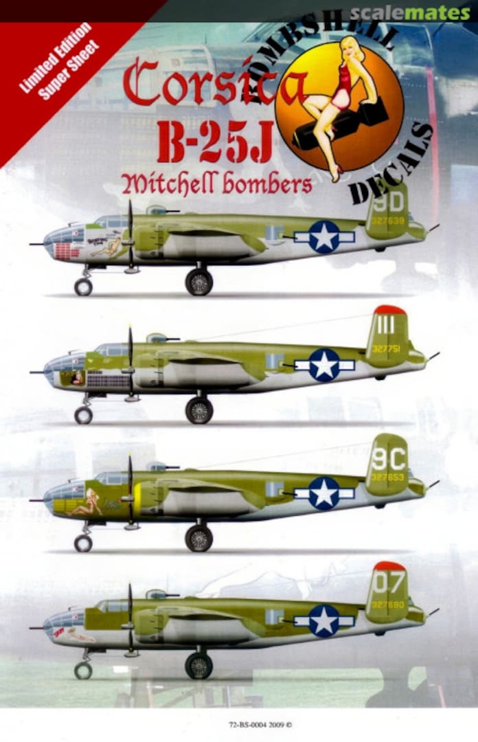 Boxart Corsica B-25J 72-BS-0004 Bombshell Decals Boxart Corsica B-25J 72-BS-0004 Bombshell Decals